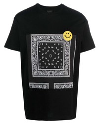 T-shirt girocollo stampata nera di Joshua Sanders