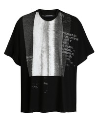 T-shirt girocollo stampata nera di Julius
