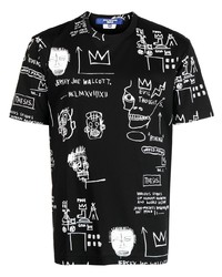 T-shirt girocollo stampata nera di Junya Watanabe MAN