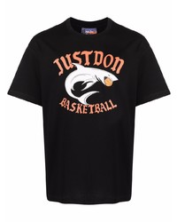 T-shirt girocollo stampata nera di Just Don