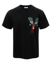 T-shirt girocollo stampata nera di JW Anderson