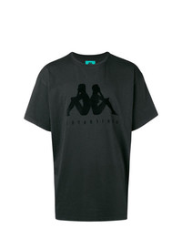 T-shirt girocollo stampata nera di Kappa