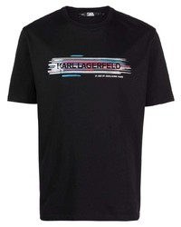 T-shirt girocollo stampata nera di Karl Lagerfeld
