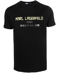 T-shirt girocollo stampata nera di Karl Lagerfeld