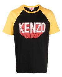 T-shirt girocollo stampata nera di Kenzo