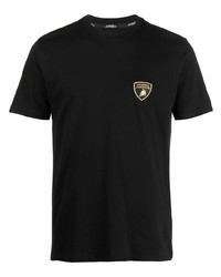 T-shirt girocollo stampata nera di Lamborghini
