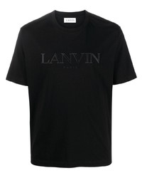T-shirt girocollo stampata nera di Lanvin