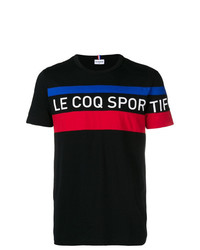 T-shirt girocollo stampata nera di Le Coq Sportif