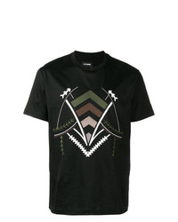 T-shirt girocollo stampata nera di Les Hommes
