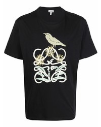 T-shirt girocollo stampata nera di Loewe