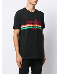 T-shirt girocollo stampata nera di Benetton