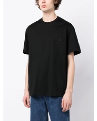 T-shirt girocollo stampata nera di Wooyoungmi