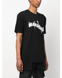 T-shirt girocollo stampata nera di Nahmias