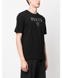 T-shirt girocollo stampata nera di PUCCI