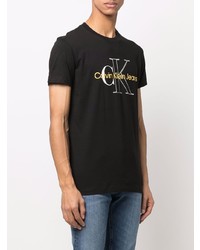 T-shirt girocollo stampata nera di Calvin Klein Jeans