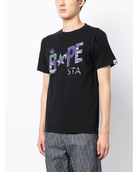 T-shirt girocollo stampata nera di A Bathing Ape