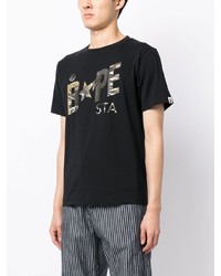 T-shirt girocollo stampata nera di A Bathing Ape