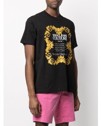 T-shirt girocollo stampata nera di VERSACE JEANS COUTURE