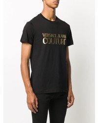 T-shirt girocollo stampata nera di VERSACE JEANS COUTURE