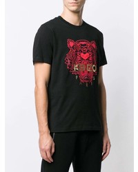 T-shirt girocollo stampata nera di Kenzo