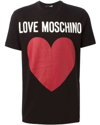 T-shirt girocollo stampata nera di Love Moschino