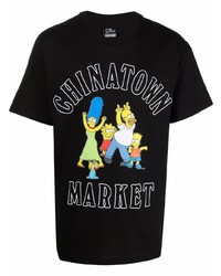 T-shirt girocollo stampata nera di MA®KET