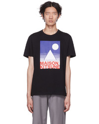 T-shirt girocollo stampata nera di MAISON KITSUNÉ