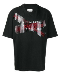 T-shirt girocollo stampata nera di Maison Margiela