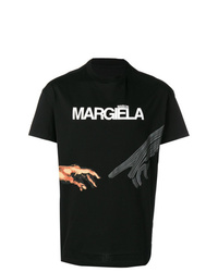 T-shirt girocollo stampata nera di Maison Margiela