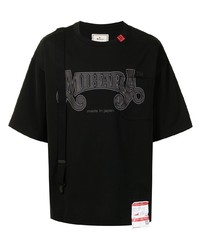 T-shirt girocollo stampata nera di Maison Mihara Yasuhiro