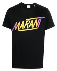 T-shirt girocollo stampata nera di MARANT
