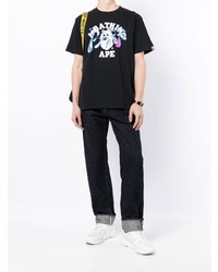 T-shirt girocollo stampata nera di A Bathing Ape