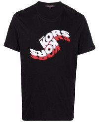 T-shirt girocollo stampata nera di Michael Kors