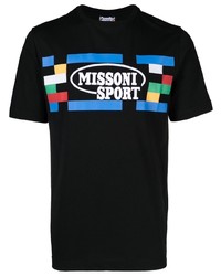 T-shirt girocollo stampata nera di Missoni