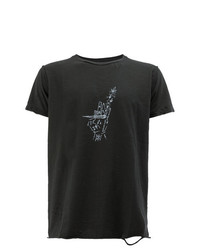 T-shirt girocollo stampata nera di Mjb
