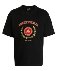 T-shirt girocollo stampata nera di Moose Knuckles