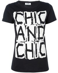 T-shirt girocollo stampata nera di Moschino Cheap & Chic