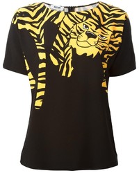 T-shirt girocollo stampata nera di Moschino Cheap & Chic