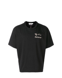 T-shirt girocollo stampata nera di Mr. Completely