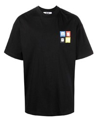 T-shirt girocollo stampata nera di MSGM