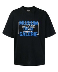 T-shirt girocollo stampata nera di Musium Div.