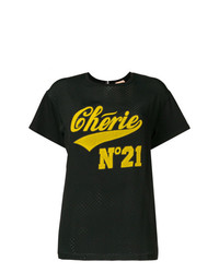 T-shirt girocollo stampata nera di N°21