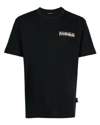 T-shirt girocollo stampata nera di Napapijri