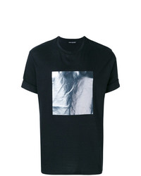 T-shirt girocollo stampata nera di Neil Barrett