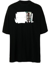 T-shirt girocollo stampata nera di Niløs