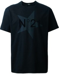 T-shirt girocollo stampata nera di No.21