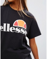 T-shirt girocollo stampata nera di Ellesse