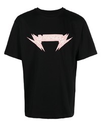 T-shirt girocollo stampata nera di PACCBET