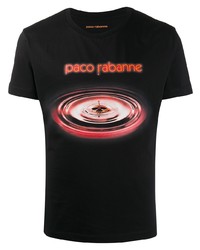 T-shirt girocollo stampata nera di PACO RABANNE