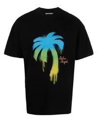 T-shirt girocollo stampata nera di Palm Angels